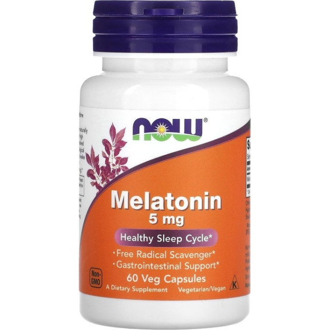 Мелатонин NOW Melatonin, 5 мг - 60 капсул NS3555